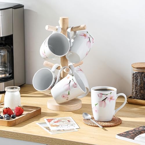 VEWEET Coffee Mugs Set of 6, 11 OZ Floral Ceramic Mugs, ANNIE - Image 6