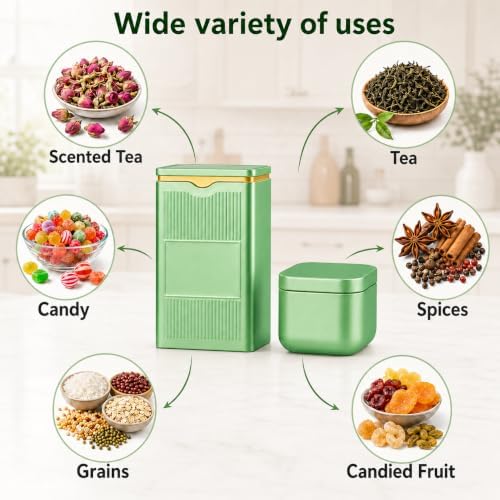10 Pack Tea Tin with Airtight Lid, Tea containers for Loose Tea Storage - Image 4