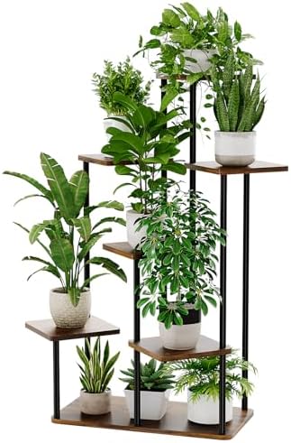 Bamworld Large Plant Stand Indoor 7 Tier Plant Shelf for Multiple Plants by Bamworld