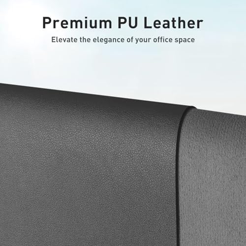 Aothia Faux Leather Desk Mat - Non-Slip PU Leather Desk Blotter, Waterproof Writing Surface, Large Desk Pad for Office & Home (Grey, 55" x 24") - Image 2