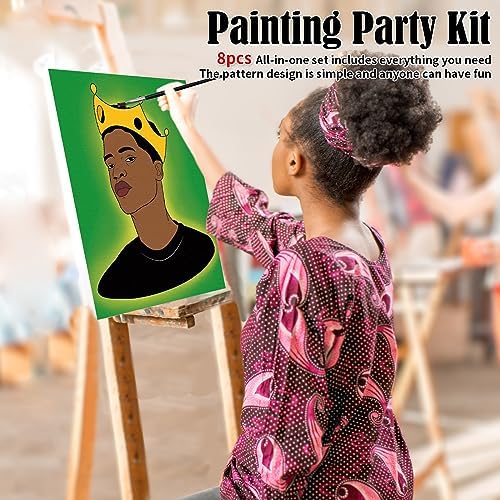 8 Pack Pre Drawn Canvas for Painting for Adults, Sip and Paint Kit Pre Stretched Canvas to Paint Art Set Couples Date Night Games Party Supplies (12x16 Inches) - Image 3
