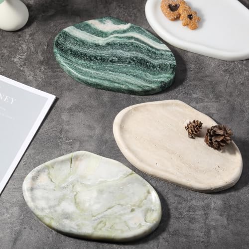 Koville Luxury Natural Green Marble Vanity Tray, Cloud Shape Serving Stone Key Tray for Home Decor, 10" x 7" Marble Storage Trays for Bathroom, Stone Plate Holder for Perfume, Candle and Jewelry - Image 7