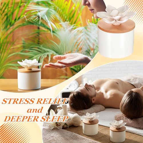 Honeydak 2 Pcs Ceramic Essential Oil Diffuser, Non Electric,Water Lotus - Image 4