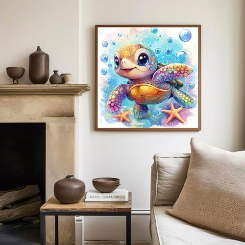 Sea Turtle Paint by Numbers Kit for Kids, 8x8 inch - Image 3