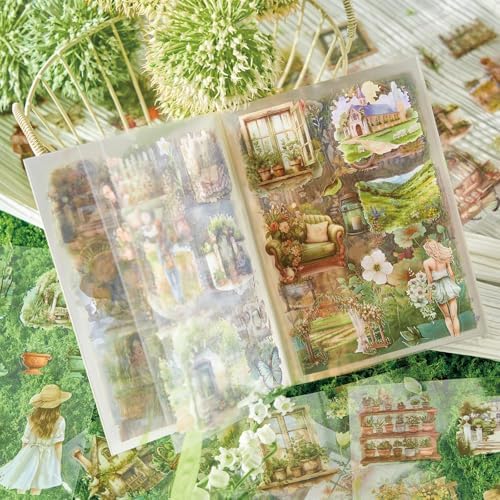 YagCu Junk Journal Stickers, 40 Sheets Scrapbook Sticker, Seasons Journaling Supplies, Pre-Cut Aesthetic PET Materials, Scrapbooking Stickers for Adults, Decorative DIY Arts Craft - Image 6