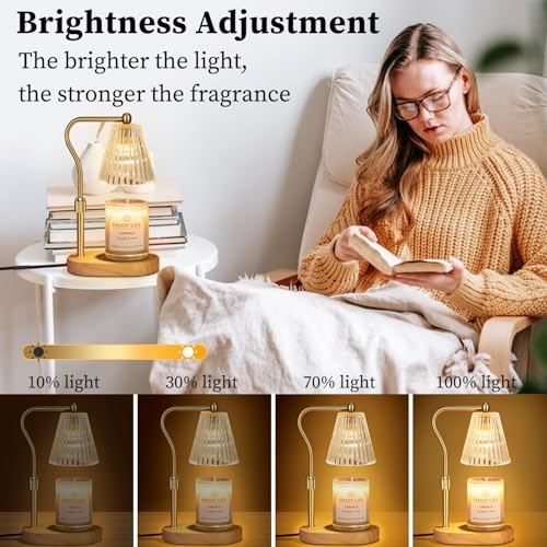 seenlast Candle Warmer Lamp with Timer Dimmer Adjustable Height for New Home Bedroom,Mothers Day Gifts,Vintage Home Decor for Scented Jar - Image 2