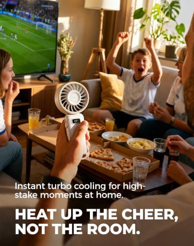 Diveblues Portable Turbo Fan, 100 Speed Handheld Fan with Strong Airflow, Foldable 4 in 1 Personal Fan for Neck, Desk & Travel, USB-C Rechargeable, Lightweight for Summer, Concerts & Outdoor Use - Image 2