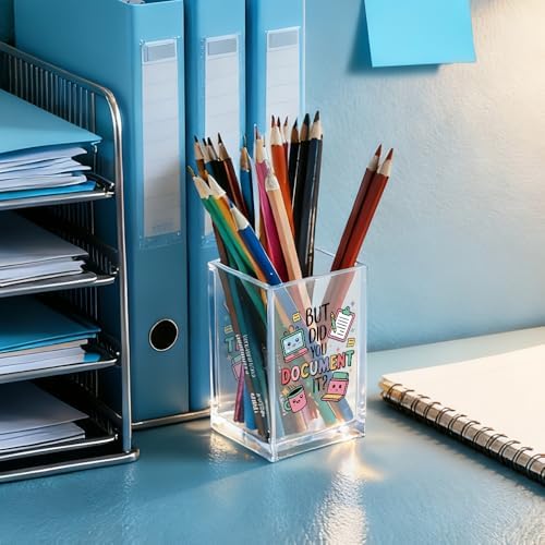 But Did You Document It Acrylic Cosmetic Pencil Holder Cup for Women - Image 4