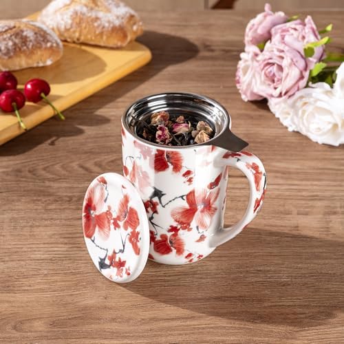 AmorArc Tea Cup With Infuser and Lid, 18oz Loose Leaf Tea Mug With Steeper - Image 2