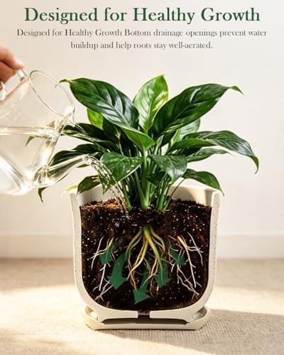 Ceramic Plant Pots, Set of 3, 4.3/5.6/6.9 Inch with Drainage - Image 5