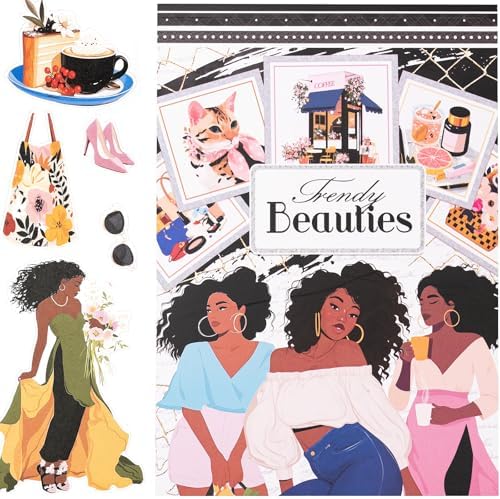 YagCu Journaling Sticker, Black Women Scrapbook Stickers, Junk Journal Supplies, Pre-Cut Aesthetic Scrapbooking for Adults, Collage Decorative Ephemera Bullet Planner DIY Arts by YagCu