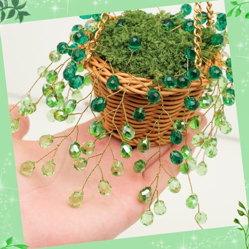 Green Glass Beads Beaded Plant Kits Bulk Suncatcher Forever Hanging Planter - Image 3