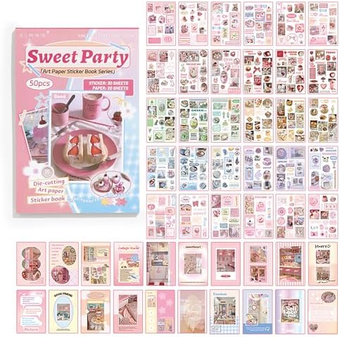 Food Stickers for Scrapbooking with 450 Scrapbook Stickers and 20 Scrapbook Papers Washi Sticker for Journaling ice Cream Cake Dessert Sticker for Scrapbooking - Image 2