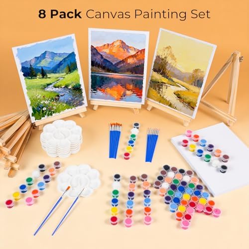 Nicpro 8 Pack 8×10 Inch Canvas for Painting,Sip and Paint Kit for Party - Image 6