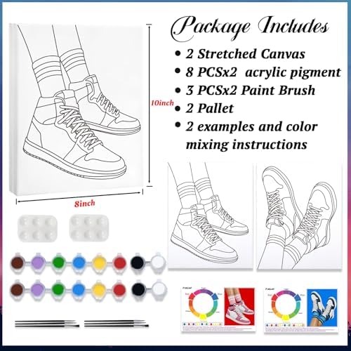 PAILIM Paint and Sip kit for Adults Couple Pre Drawn Canvas Party Kits - Image 5