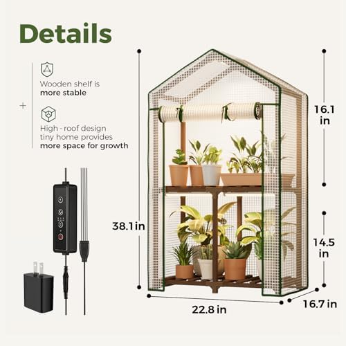 Bamworld 2-Tier Mini Greenhouse with Grow Light 15-Min Setup - Image 2