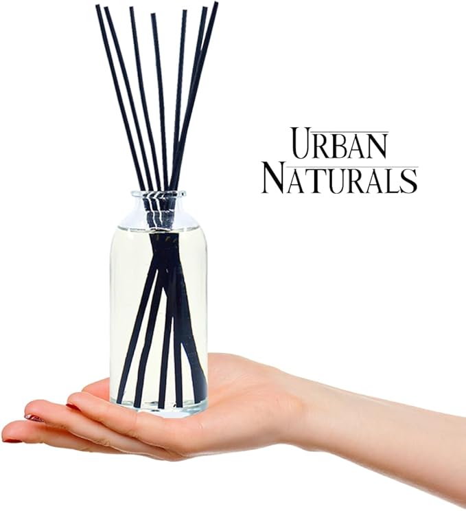Urban Naturals Warm Vanilla Amber Reed Diffuser Gift Set | Creamy. Warm. Sultry. Notes of Sandalwood, Amber & Smoked Vanilla | Made with Essential Oils & Real Botanical Pieces