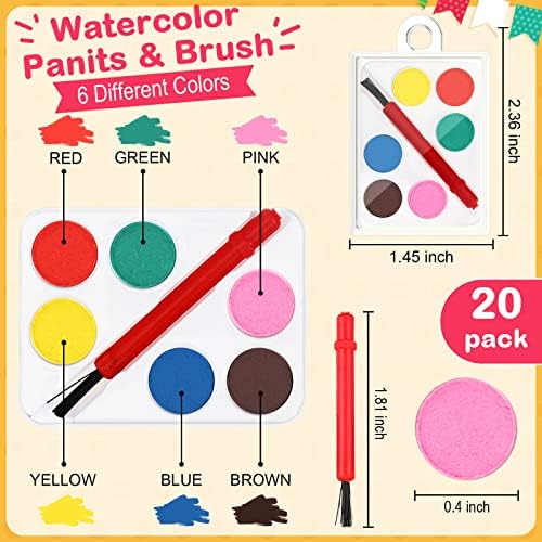 Fulmoon 20 Sets Mini Canvas Painting Kit for Kids, Square - Image 4