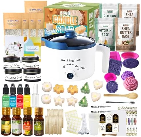 PIUH Basic 2-in-1 Candle & Soap Making Supplies Kit with Wax/Soap Melter by PIUH