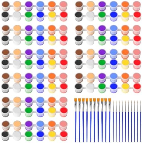 Nicpro 10 Pack Mini Acrylic Paint Set,12 Colors Acrylic Paints Strips by Nicpro