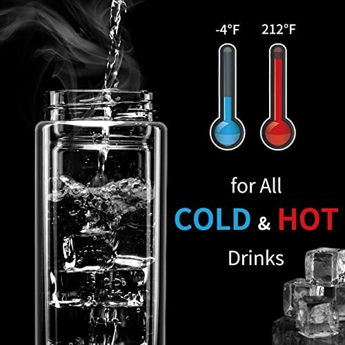 PARACITY Tea Infuser Bottle, Glass Tea Infuser Mug, 12 fl oz Tumbler - Image 2