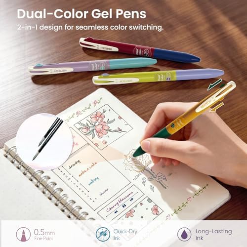 WRITECH Gel Pens Journaling Highlighters: Vintage 2-in-1 Journal Set 10ct - Image 4