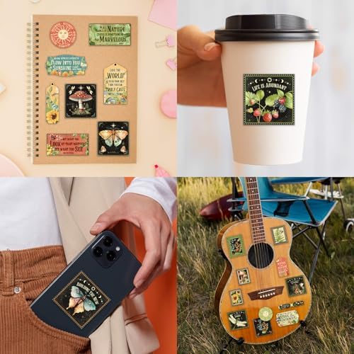 Cottagecore Stickers Vintage Nature - Botanical Mushroom & Sunflower Waterproof Vinyl for Adults | Journal Planner Decor | Laptop Water Bottle Scrapbooking - Image 5