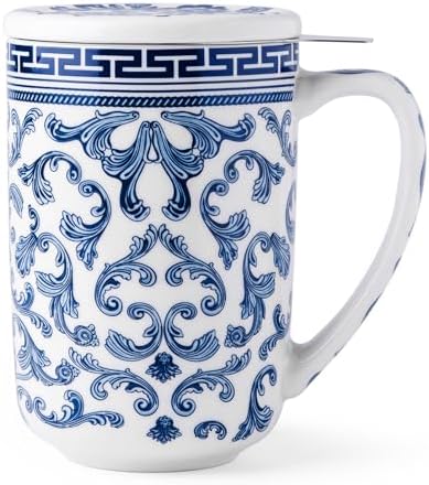 AmorArc Tea Cup With Infuser and Lid, 18oz Loose Leaf Tea Mug With Steeper by AmorArc