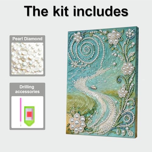 LQCrafK DIY Pearl Art Painting Handcraft Kit for Adults Beginners, Creative Design, Healing Stress-Relieving Home Wall Decoration, with Framed Painting and Tools-Trails - Image 6