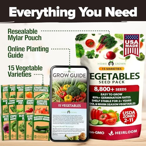 HOME GROWN 15 Variety Survival Seed Vault, 8,800+ Vegetable Seeds - Image 7