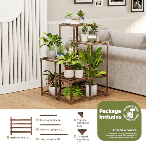 Bamworld Corner Plant Stand Indoor Outdoor Plant Shelf Small Plant Table - Image 7
