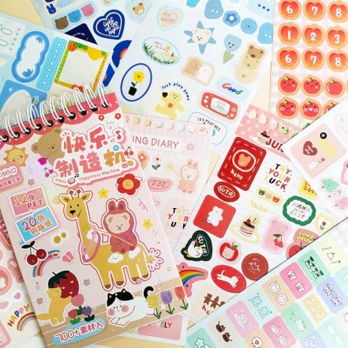 Sticker Book for Scrapbooking Sppulies,Kawaii Pets Stickers for Journaling - Image 2