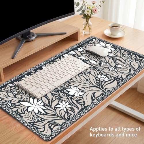 Dark Vintage Botanical Desk Mat, 35.4 x 15.7 Inch XXL Mouse Pad - Image 7