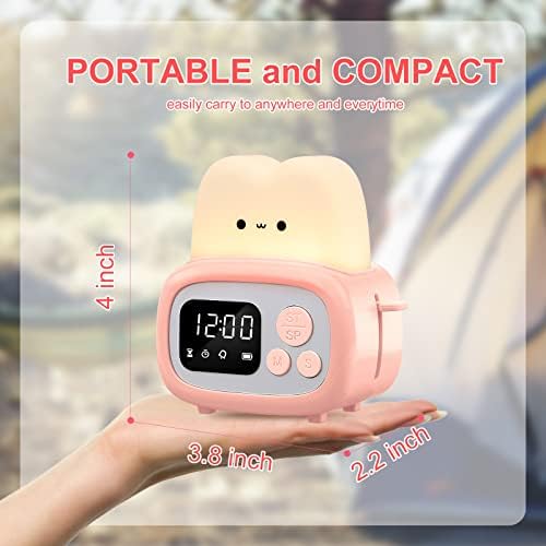 QANYI Timer Clock Night Light for Kids, Tiny Hand Size Portable LED Clock Lamp Kids Desktop Timer for Toothbrush, Learning, Exercise, Bathroom, Oven, Baking, Cooking, Table, Bedroom, Kitchen - Image 5