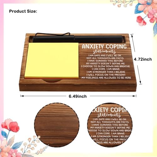 Positive Energy Office Gifts for Women, Positive Energy Gift, Positive Energy Desk Decor Thank You Gifts for Therapy, Wooden Notepad Pen Holder With Appreciation Quotes,16.5 x 12 x 1.5 cm,XXN22 - Image 5