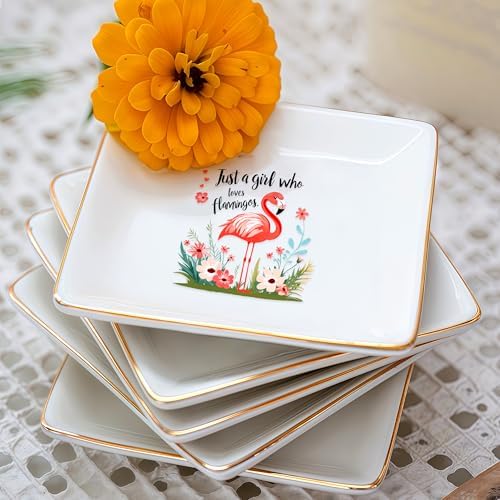 Flamingo Jewelry Ring Holder Dish Tray, Gifts For Women Teens Girls, Flamingo Lovers Themed Stuff Things Decor Merch, Home Room Ring Earrings Necklace Organizer Holder! - Image 7
