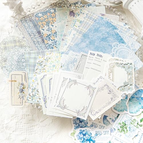 Doraking 100pcs Vintage Floral Scrapbook Paper Journaling Stickers Assorted Set, Material Paper Memo Junk Journal Supplies for Bullet Journaling Retro Crafts Planner Collage Card Album by wearecuuuuute