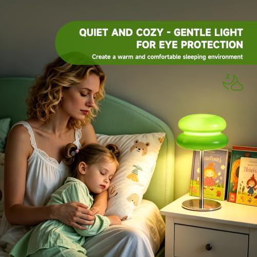 Mushroom Lamp for Bedroom,Mid Century Modern Lamp for Nightstand, Dimmable Retro Egg Tart Bedside Small Lamps,Unique Home Mushroom Decor Aesthetic Cute Table Lamps for Living Room (Green) - Image 4