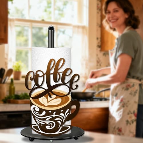 Coffee Paper Towel Holder, Coffee Decor for Countertop Cute Vintage Home Table, Housewarming Birthday Gifts for Cafe Lovers - Image 5