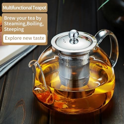 DOPUDO Glass Teapot with Infuser, 40 oz Borosilicate Tea Kettle - Image 4