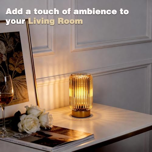 MJ PREMIER Battery Operated Lamp, Small Cordless Lamp with Timer, Yellow - Image 6
