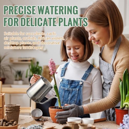 Small Watering Can for Indoor Plants - 20 oz Mini Indoor Watering Can with Long Spout Gooseneck Rust-Proof Stainless Steel Tiny Watering Kettle for Small Plants - Image 5