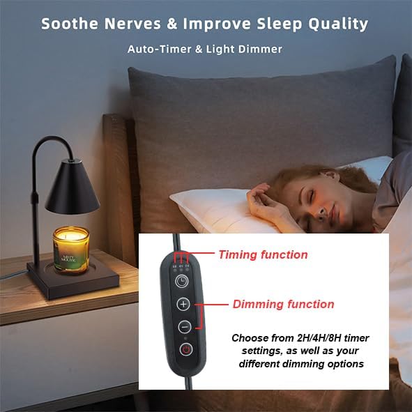 LALISU Candle Warmer Lamp Timer Dimmable, Adjustable Height Candle Melter - Image 4