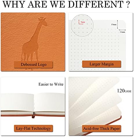 Y&I Bullet Dotted Journal Kit, A5 Hardcover Dotted Journal Notebook with 184 Numbered Pages, 120GSM Thick Paper, Stencils Stickers Pens Washi Tapes, Dotted Journaling Kit for Beginners (Brown) - Image 3
