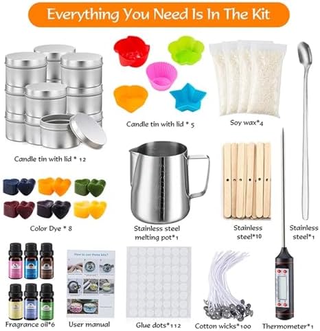 Alianm Candle Making Kit DIY Soy Wax Candle Making Kit with Beeswax Aromatherapy Crafts Set - Image 2