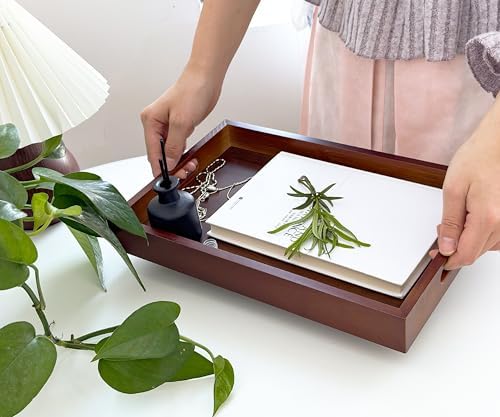 Serving Tray with Handles, 13" x 8.7" Bamboo Tray - Image 3