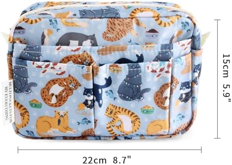 Multiple Pockets Portfolio Organizer with Zipper,Makeup Bag Pencil Pouch - Image 2