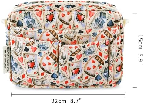 Multiple Pockets Portfolio Organizer with Zipper,Makeup Bag Pencil Pouch - Image 2