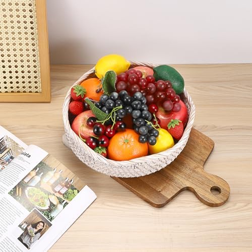 Hipiwe Rattan Key Basket for Entryway Table Handwoven Small Baskets Tray - Image 5