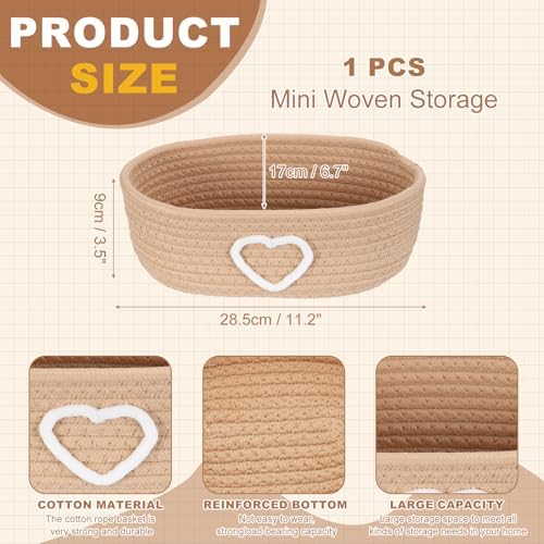uxcell Rectangular Rope Basket 11.2x6.7x3.5inch Small Woven Baskets - Image 2